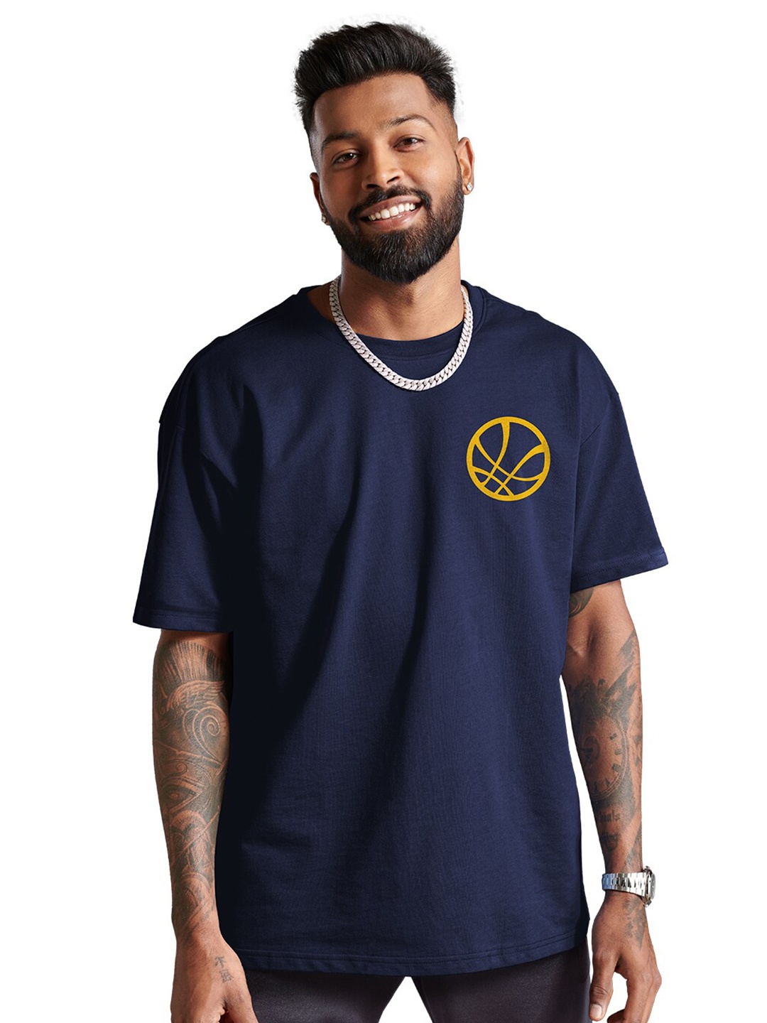 

The Souled Store Men Navy Blue Doctor Strange Applique Oversized T-Shirt