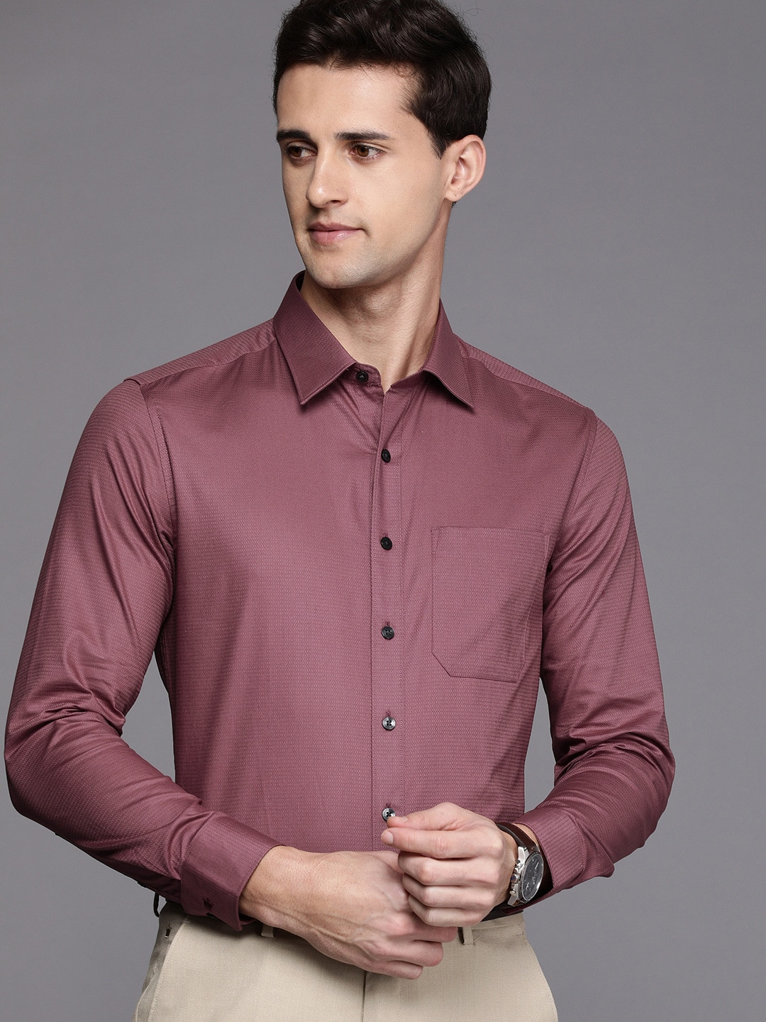 

Louis Philippe Men Maroon Slim Fit Formal Shirt
