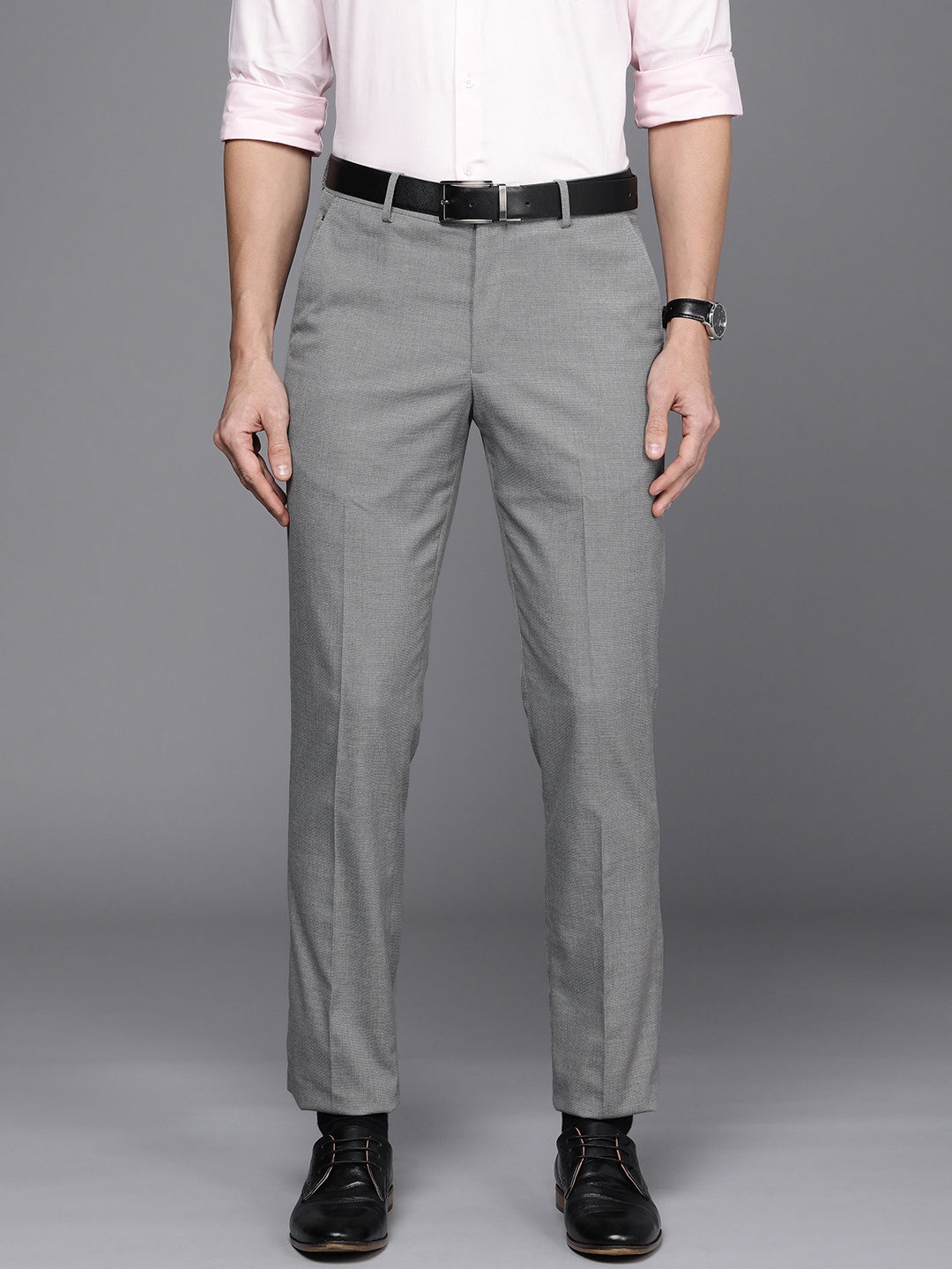 

Louis Philippe Men Grey Slim Fit Trousers