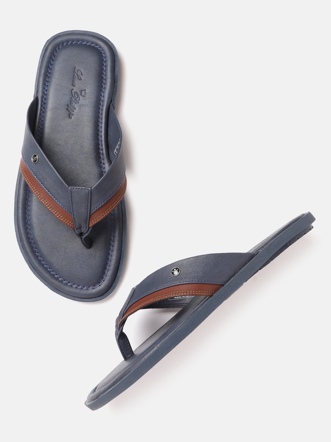 

Louis Philippe Men Thong Flip-Flops, Navy blue