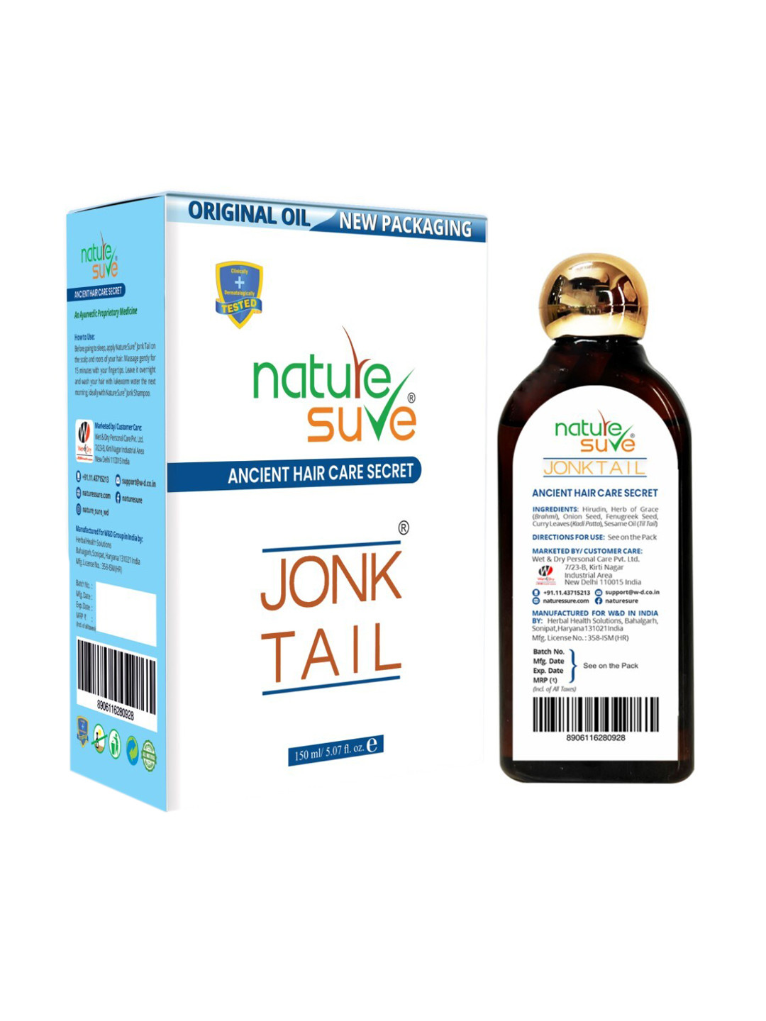 

Nature Sure Jonk Tail Hair Oil 150 ml, Brown