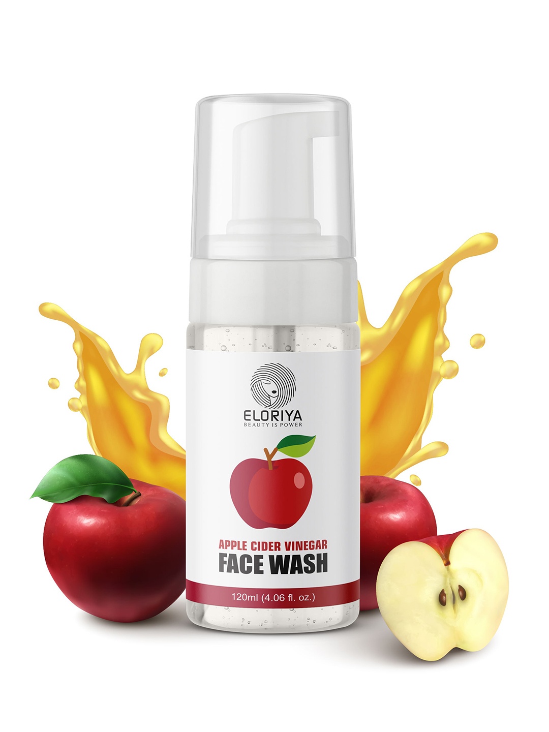 

ELORIYA Apple Cider Vinegar Face Wash - 120ml, Transparent