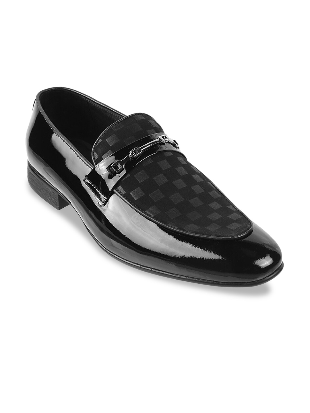 

Mochi Men Black Solid Formal Slip-On Shoes