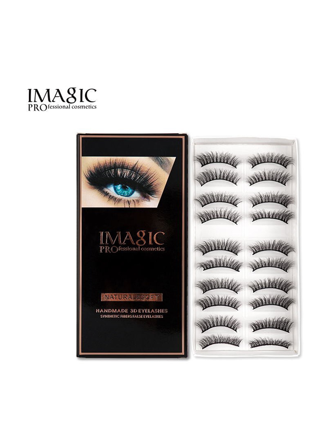 

IMAGIC 10 Pairs Black Natural & Soft Handmade 3D False Eyelashes - L11