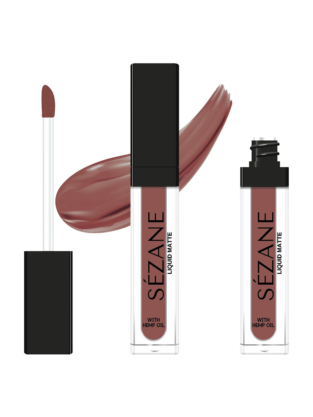 

SEZANE Waterproof Liquid Matte Lipstick with Hemp Oil & Vit E 5g - Zenobia French Orchid, Brown