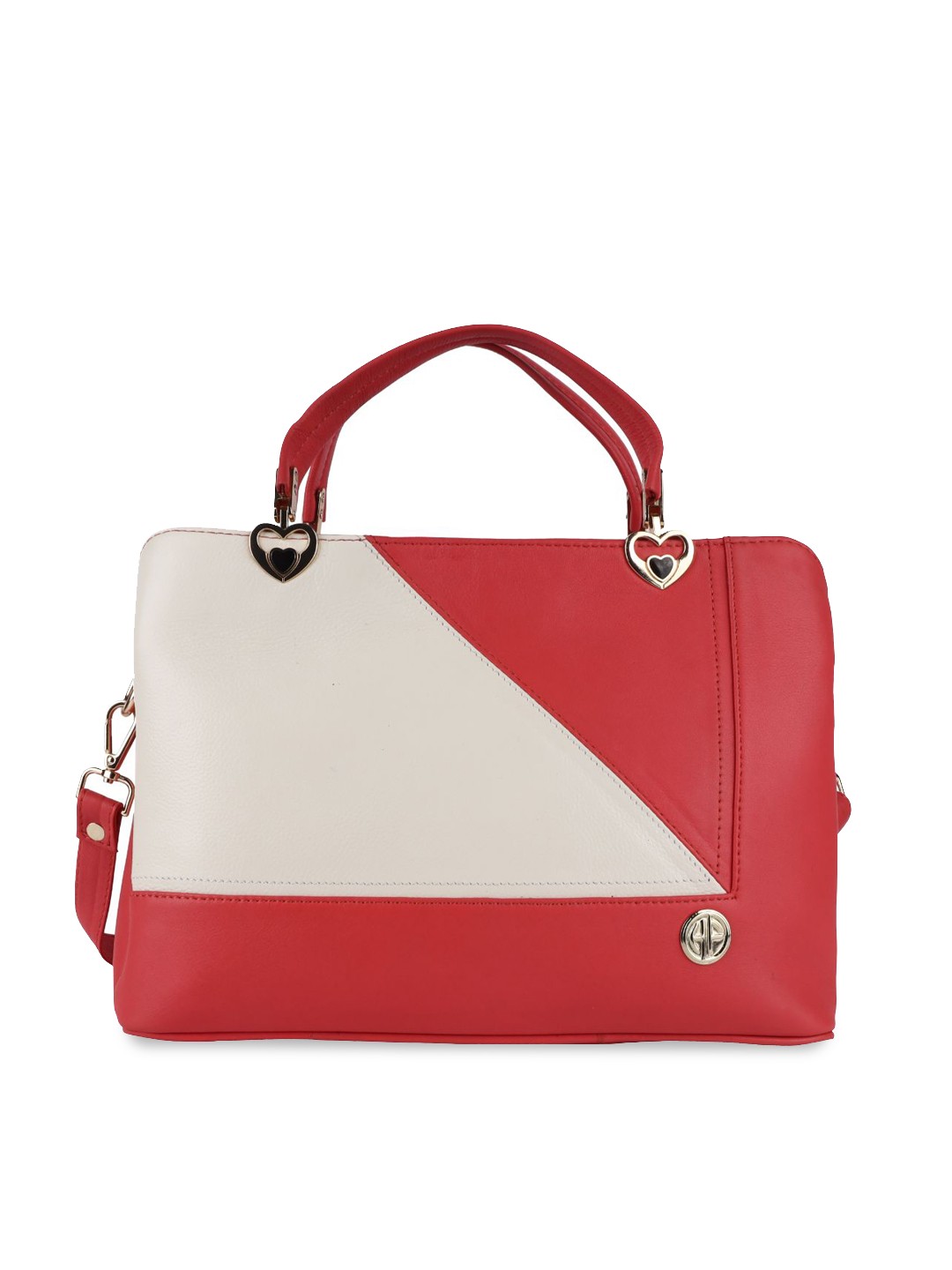

HAMMONDS FLYCATCHER Pink Colourblocked Leather Oversized Structured Handheld Bag with Tasselled
