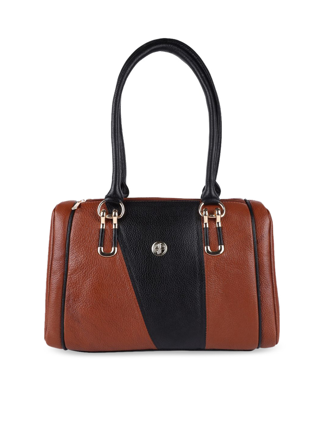 

HAMMONDS FLYCATCHER Black Leather Structured Shoulder Bag with Quilted