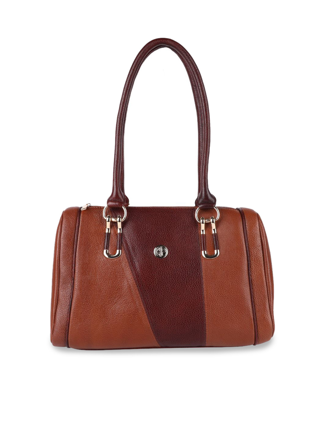 

HAMMONDS FLYCATCHER Brown Leather Structured Shoulder Bag with Quilted