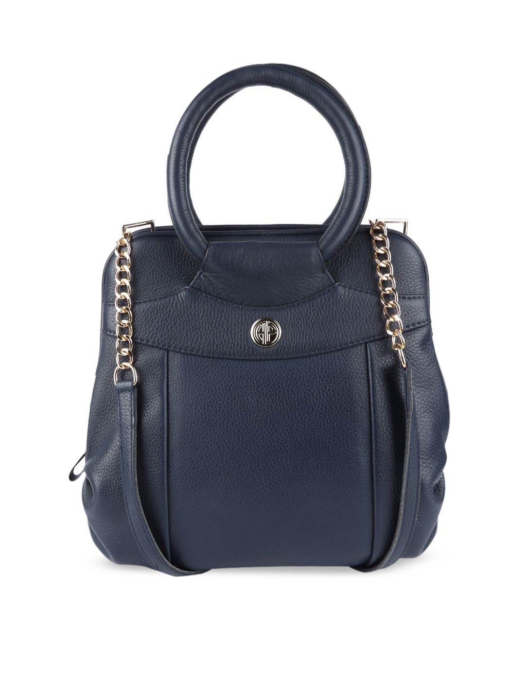 

HAMMONDS FLYCATCHER Blue Leather Structured Handheld Bag with Tasselled