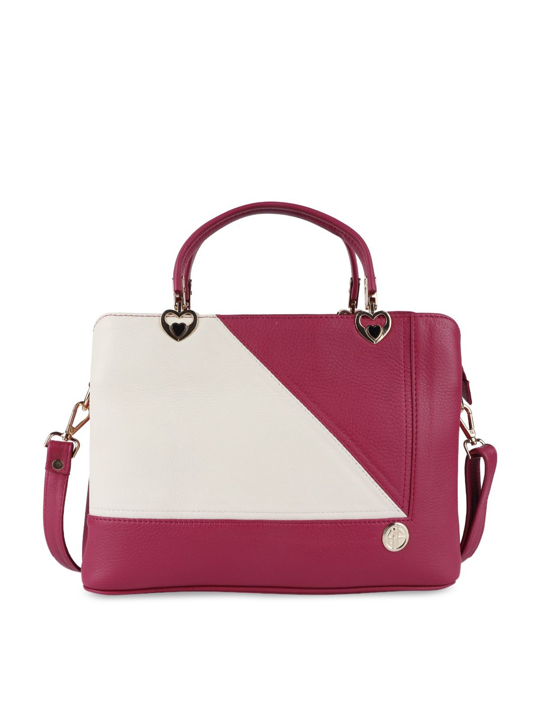 

HAMMONDS FLYCATCHER Pink Colourblocked Leather Oversized Structured Handheld Bag