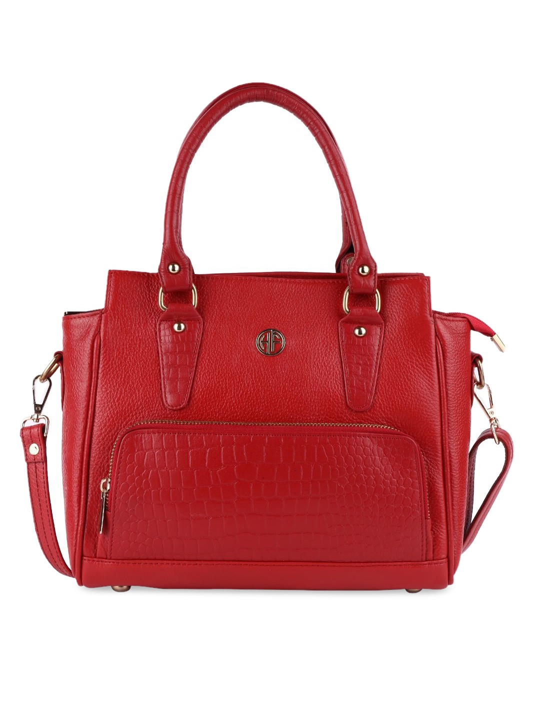 

HAMMONDS FLYCATCHER Red Leather Structured Handheld Bag with Fringed