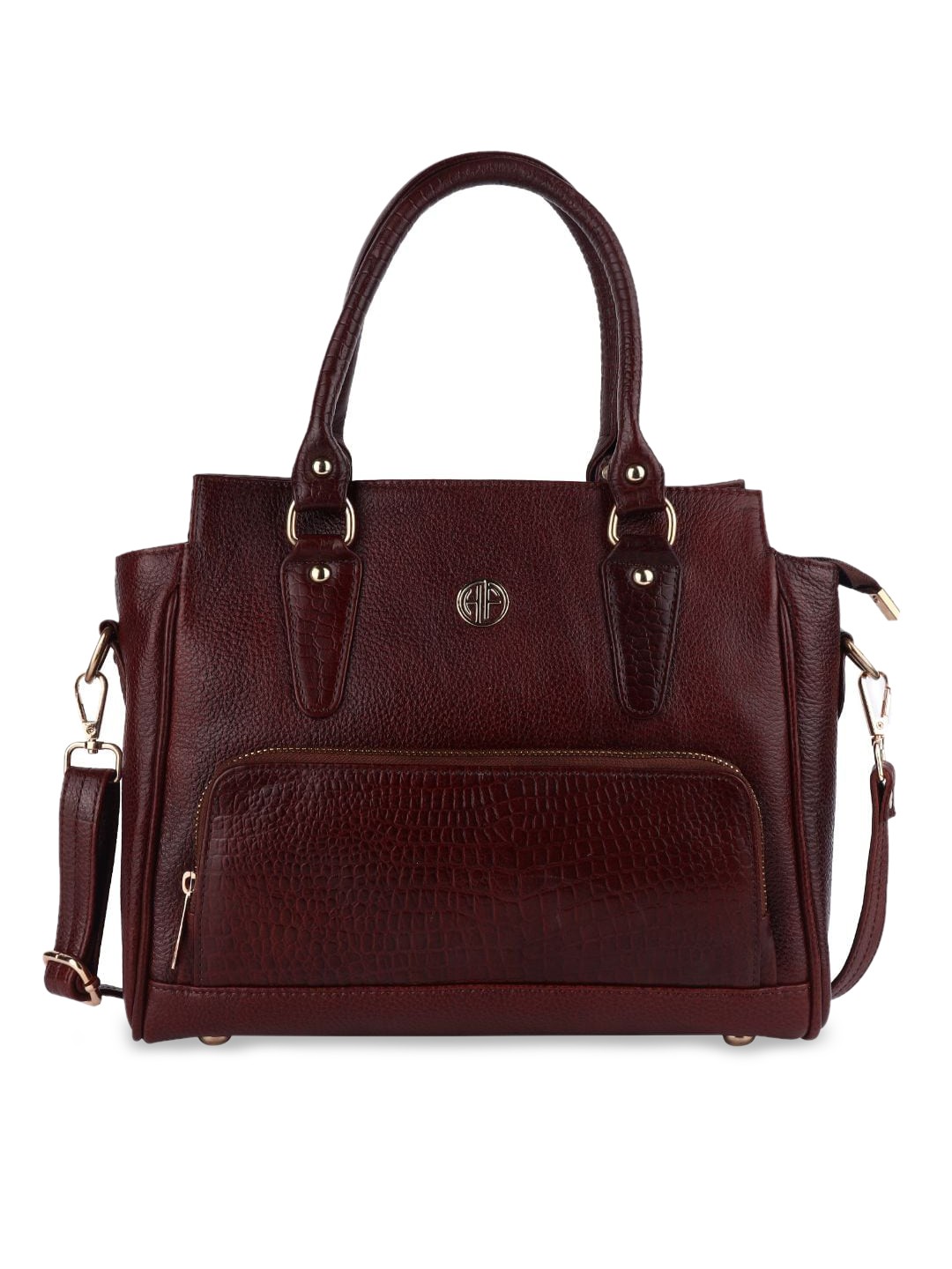 

HAMMONDS FLYCATCHER Brown Leather Structured Handheld Bag with Fringed