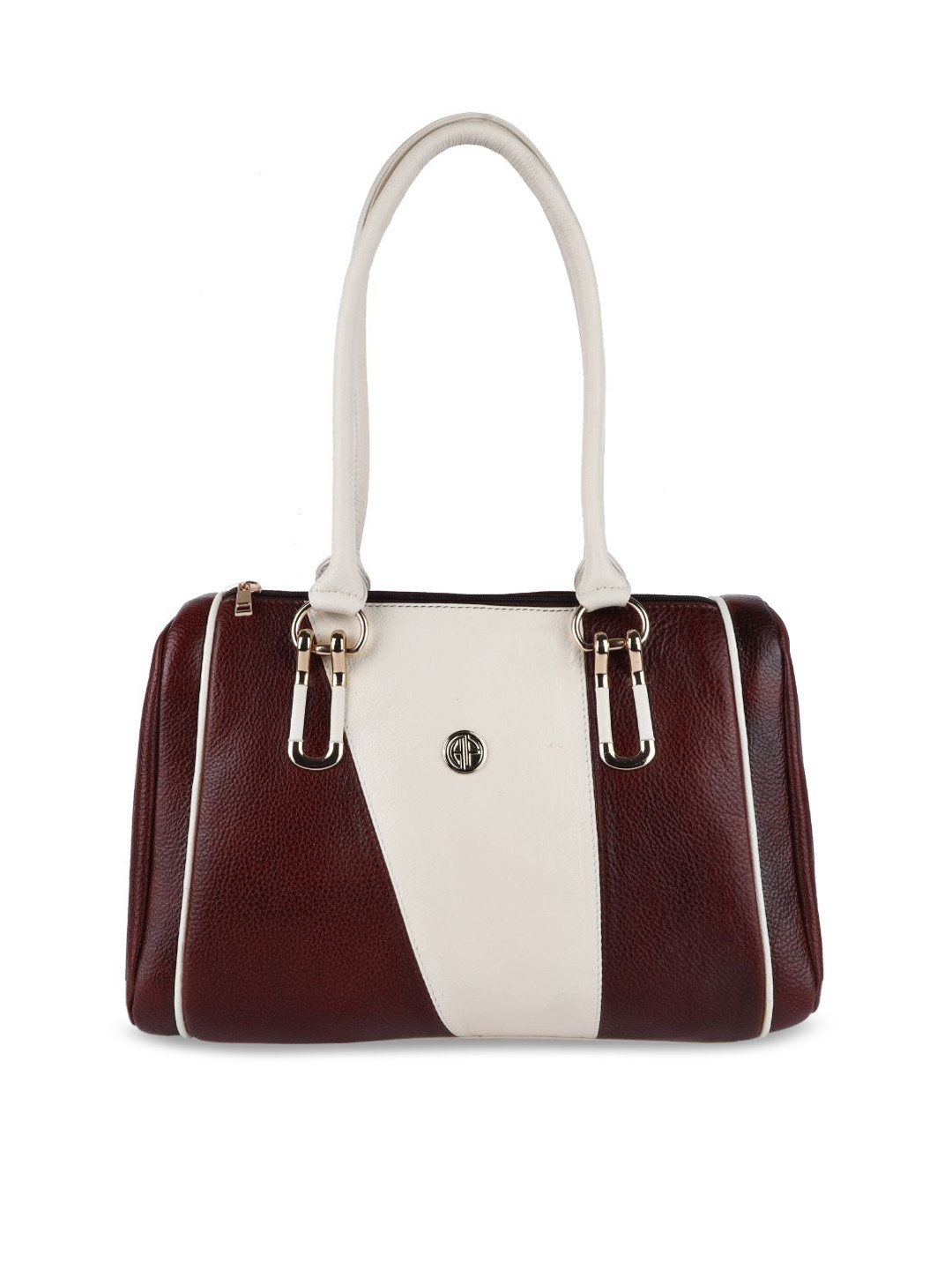 

HAMMONDS FLYCATCHER Brown Colourblocked Leather Shopper Shoulder Bag