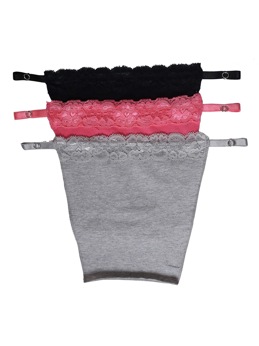 

Finesse Miracle Cami Women Pack of 3 Lace Cami Slip Cleavage Insert Cover Bra, Black