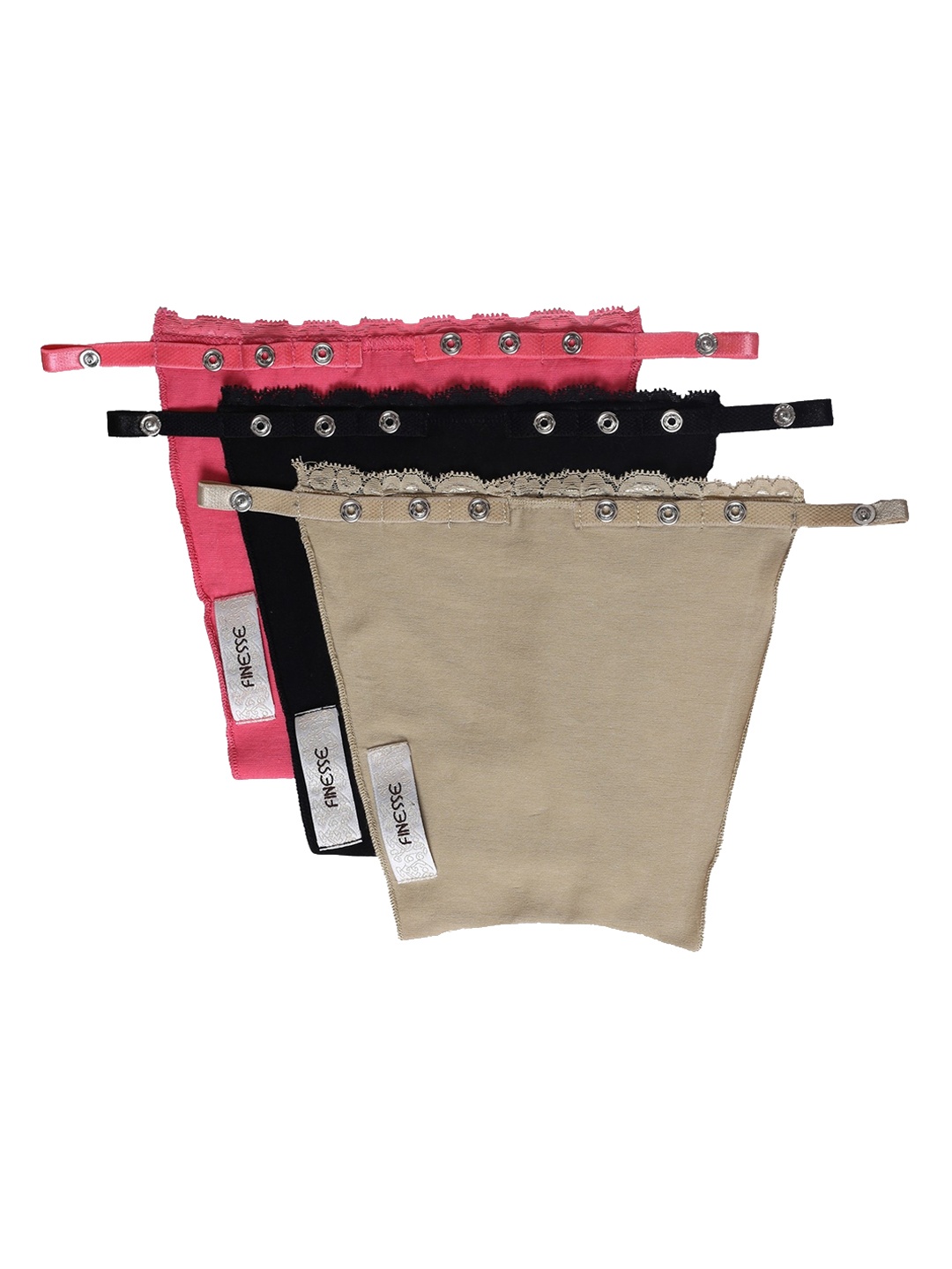 

Finesse Miracle Cami Set of 3 Clip-On Camisoles, Black