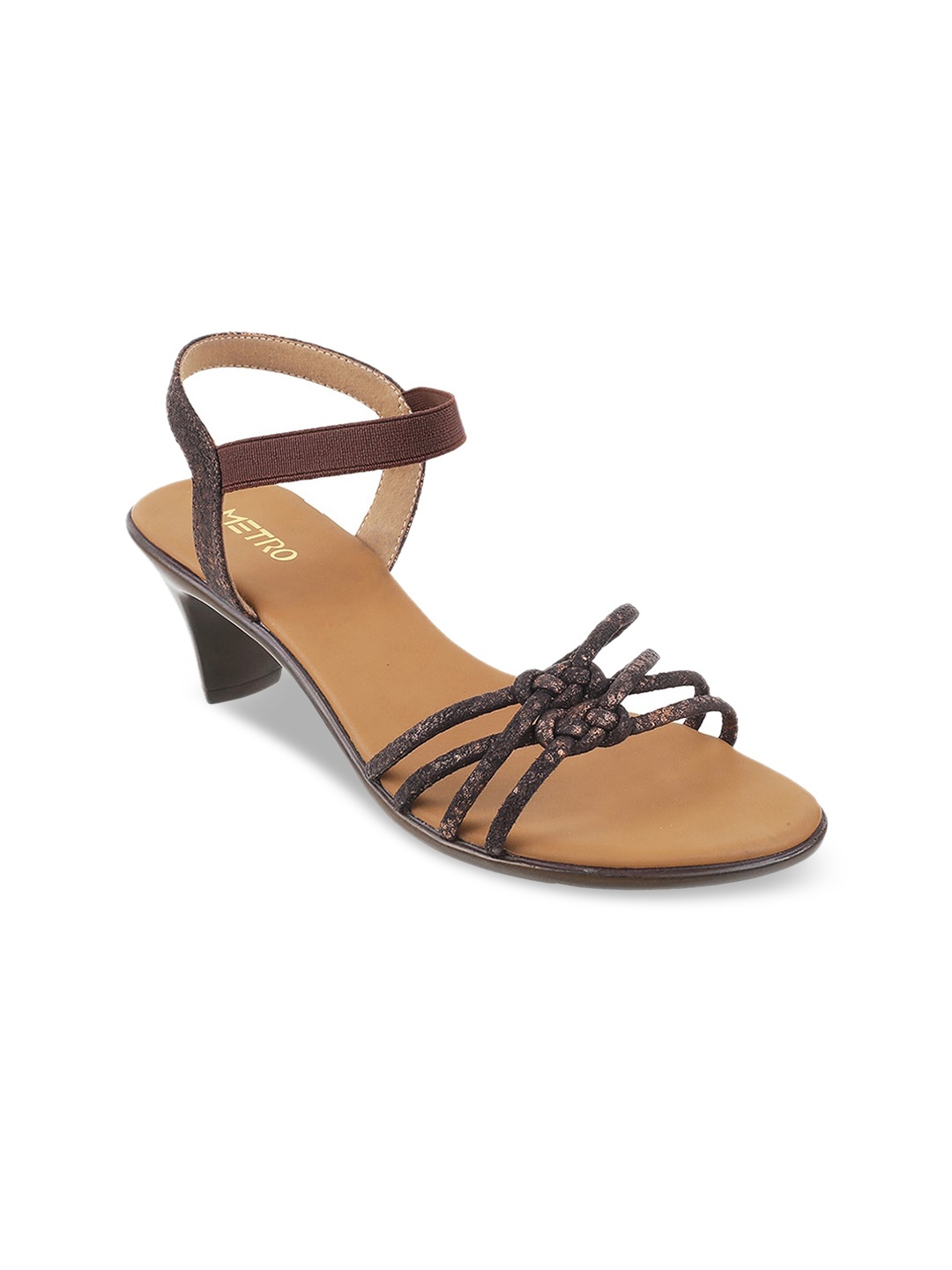 

Metro Brown Kitten Pumps with Bows