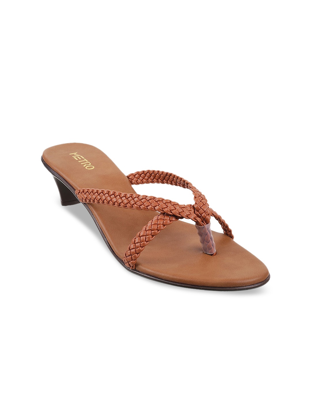 

Metro Tan Embellished Kitten Sandals