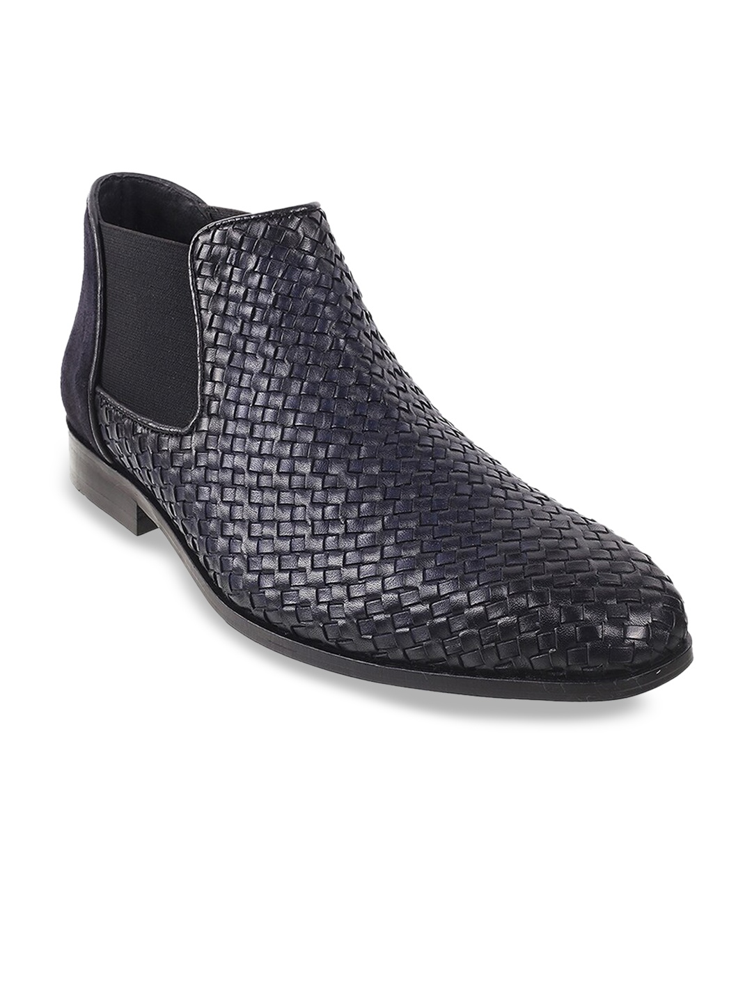 

J.FONTINI Men Blue Textured Formal Slip-On Shoes