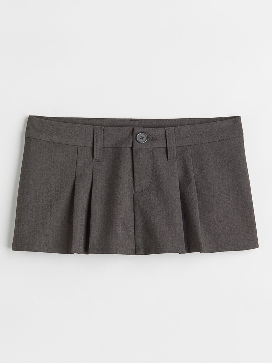 

H&M Women Grey Solid Twill Skort