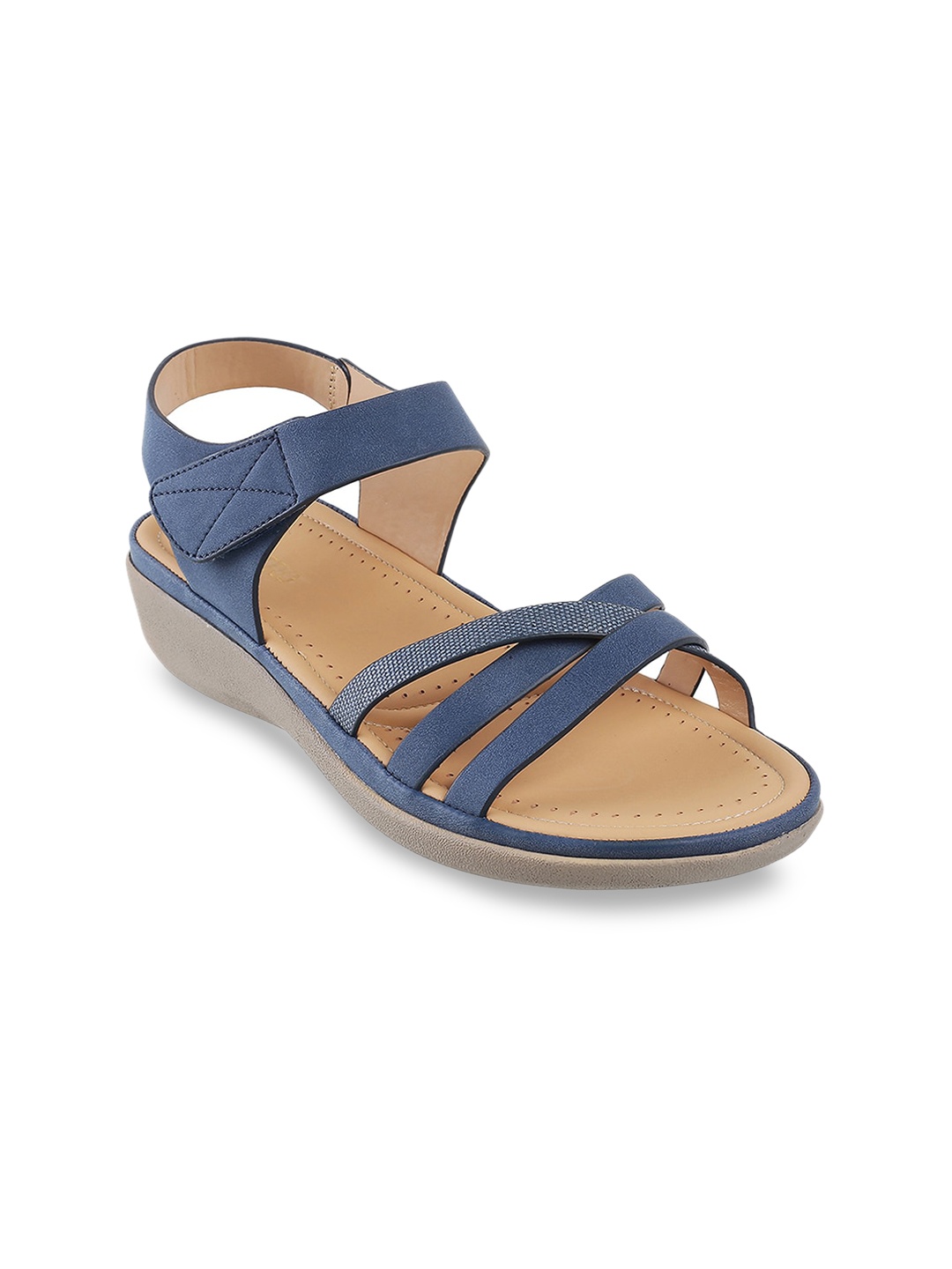 

Metro Blue Wedge Sandals with Tassels