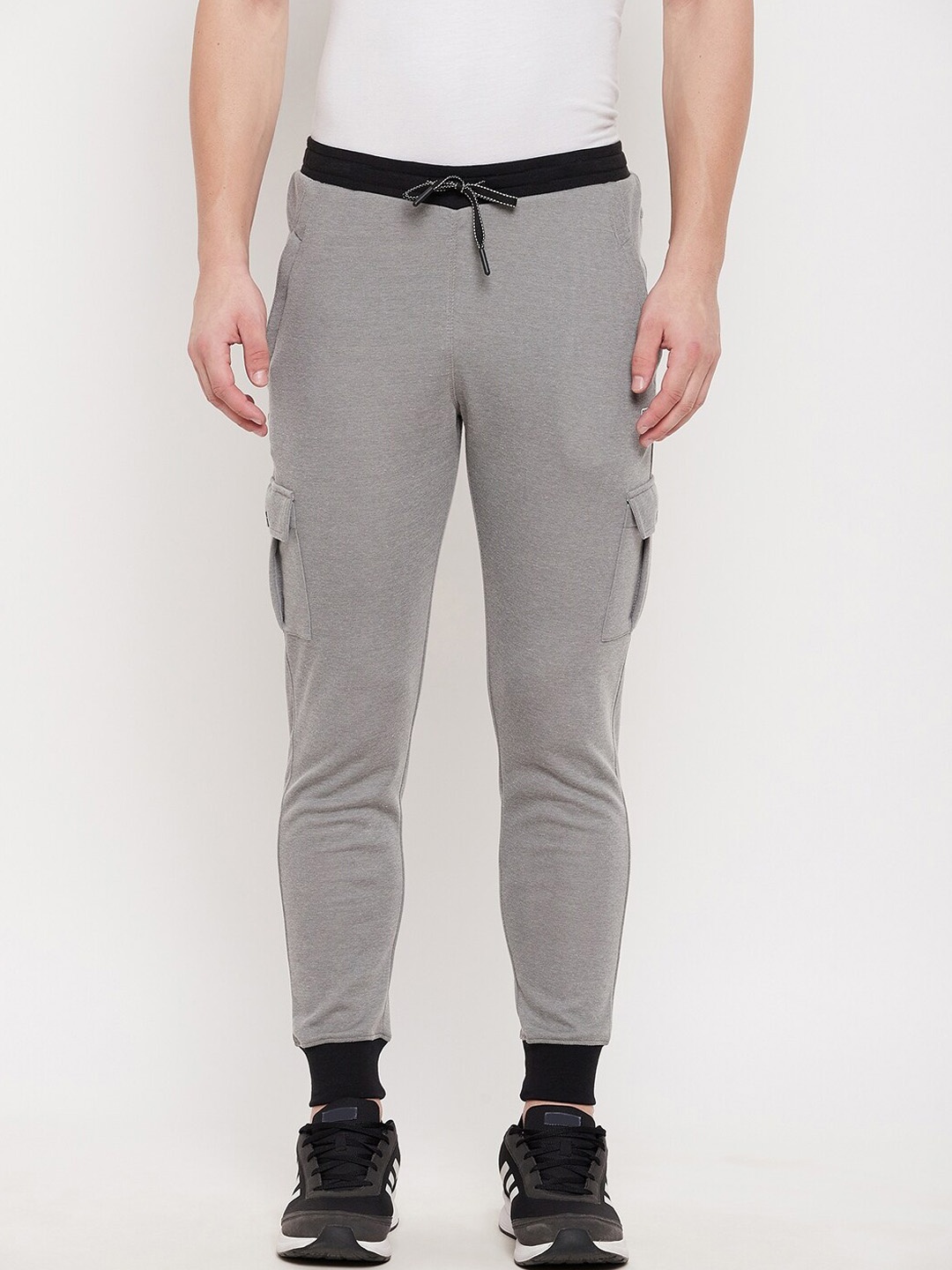 

Duke Men Grey Solid Regular-Fit Pure Cotton Joggers Track Pants
