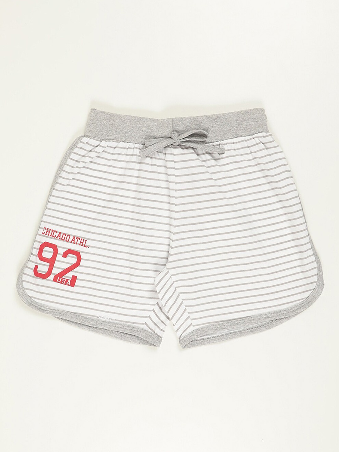 

V2 Value & Variety Girls Grey Melange Striped Shorts
