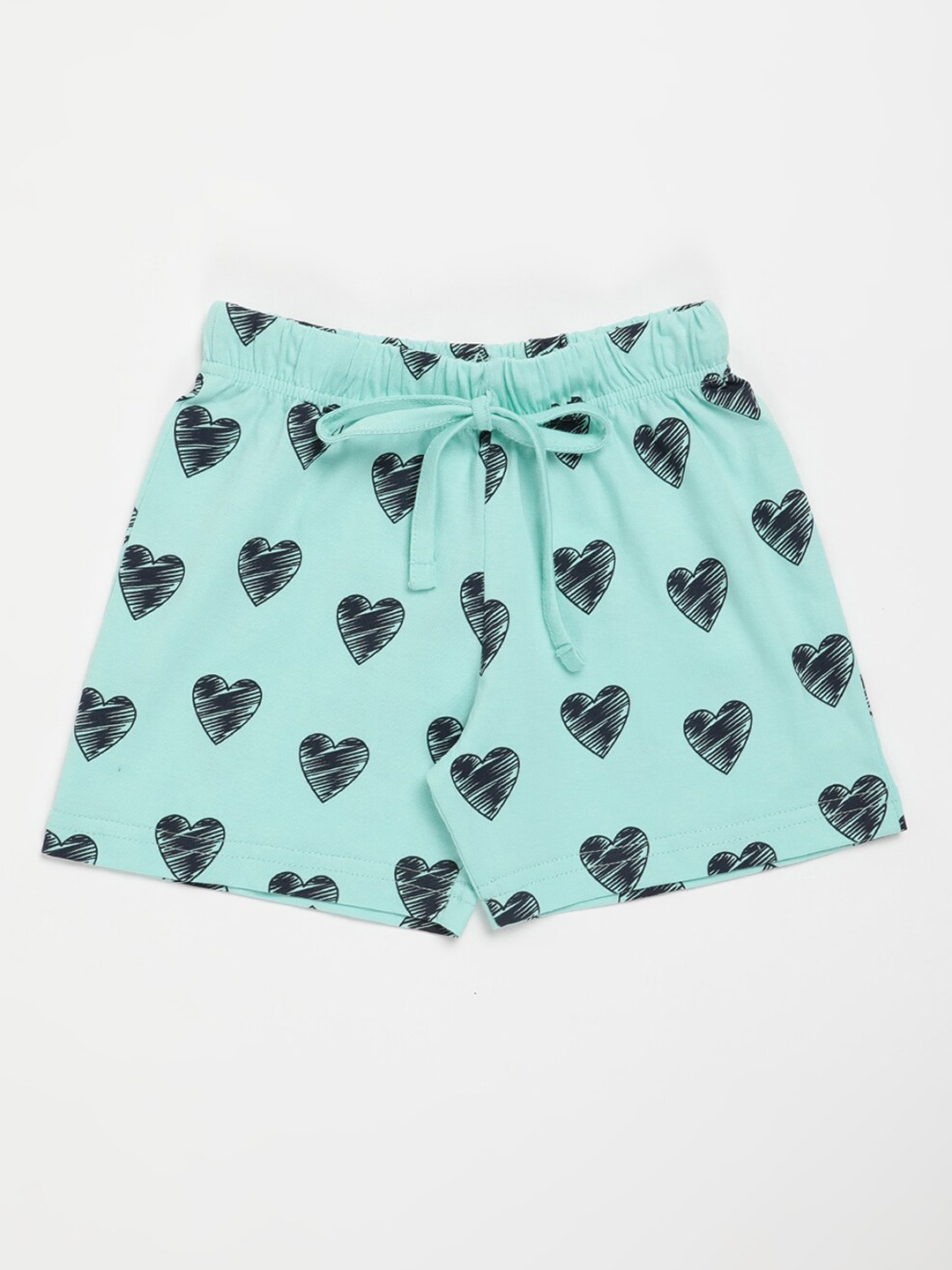 

V2 Value & Variety Girls Sea Green Printed Shorts