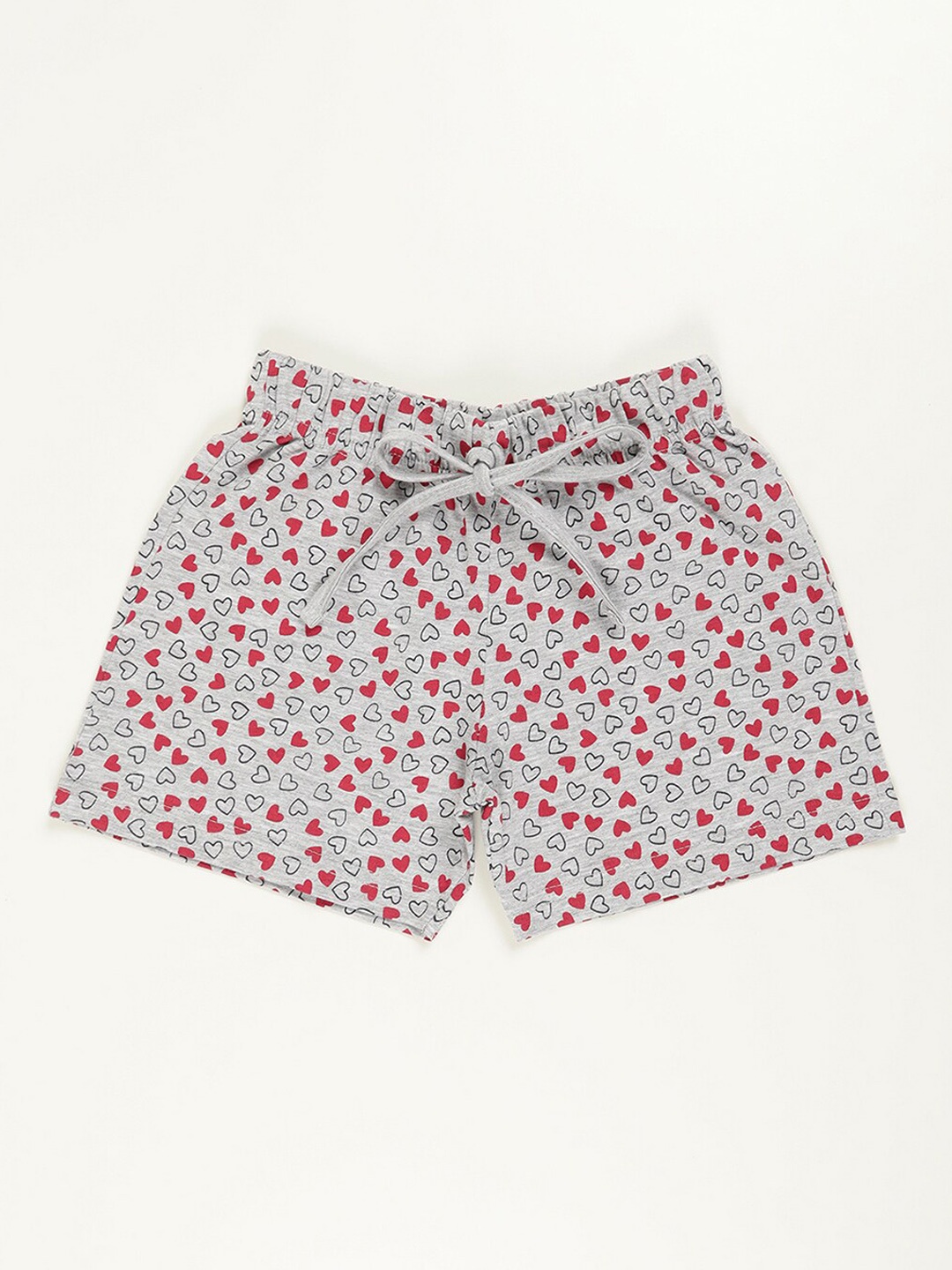 

V2 Value & Variety Girls Grey Melange Printed Shorts