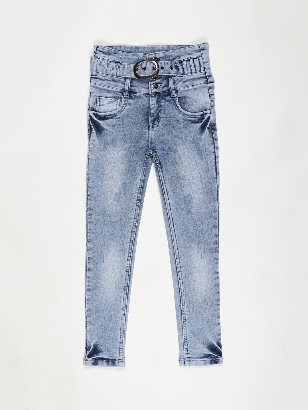 

V2 Value & Variety Girls Blue Low Distress Heavy Fade Jeans