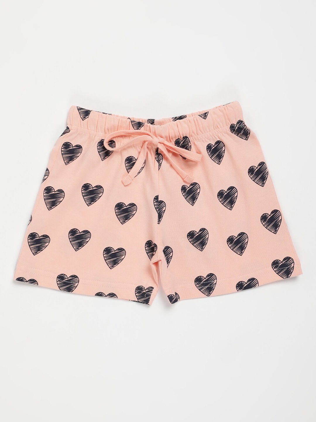 

V2 Value & Variety Girls Peach-Coloured Floral Printed Shorts
