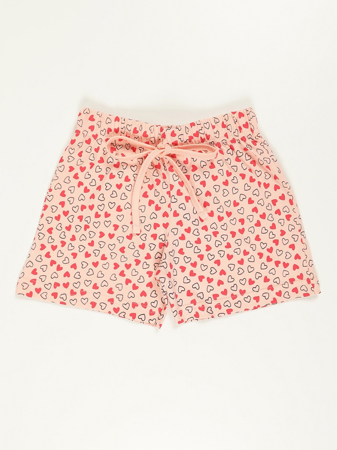 

V2 Value & Variety Girls Peach-Coloured Floral Printed Shorts