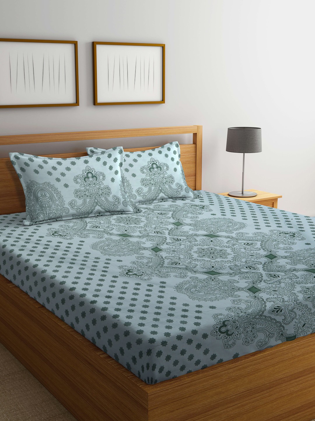 

BOMBAY DYEING Unisex Green Bedsheets