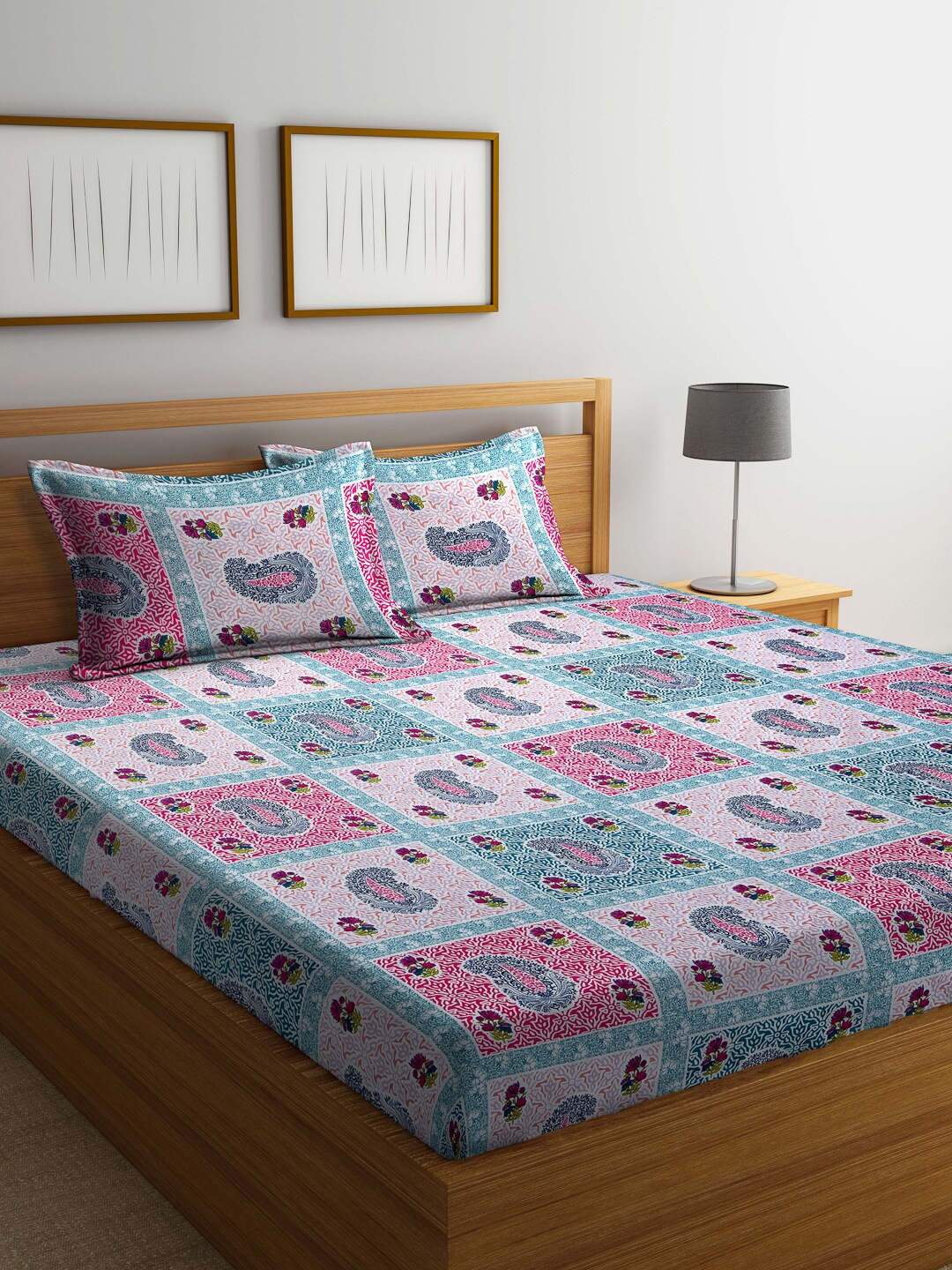 

BOMBAY DYEING Unisex Pink Bedsheets