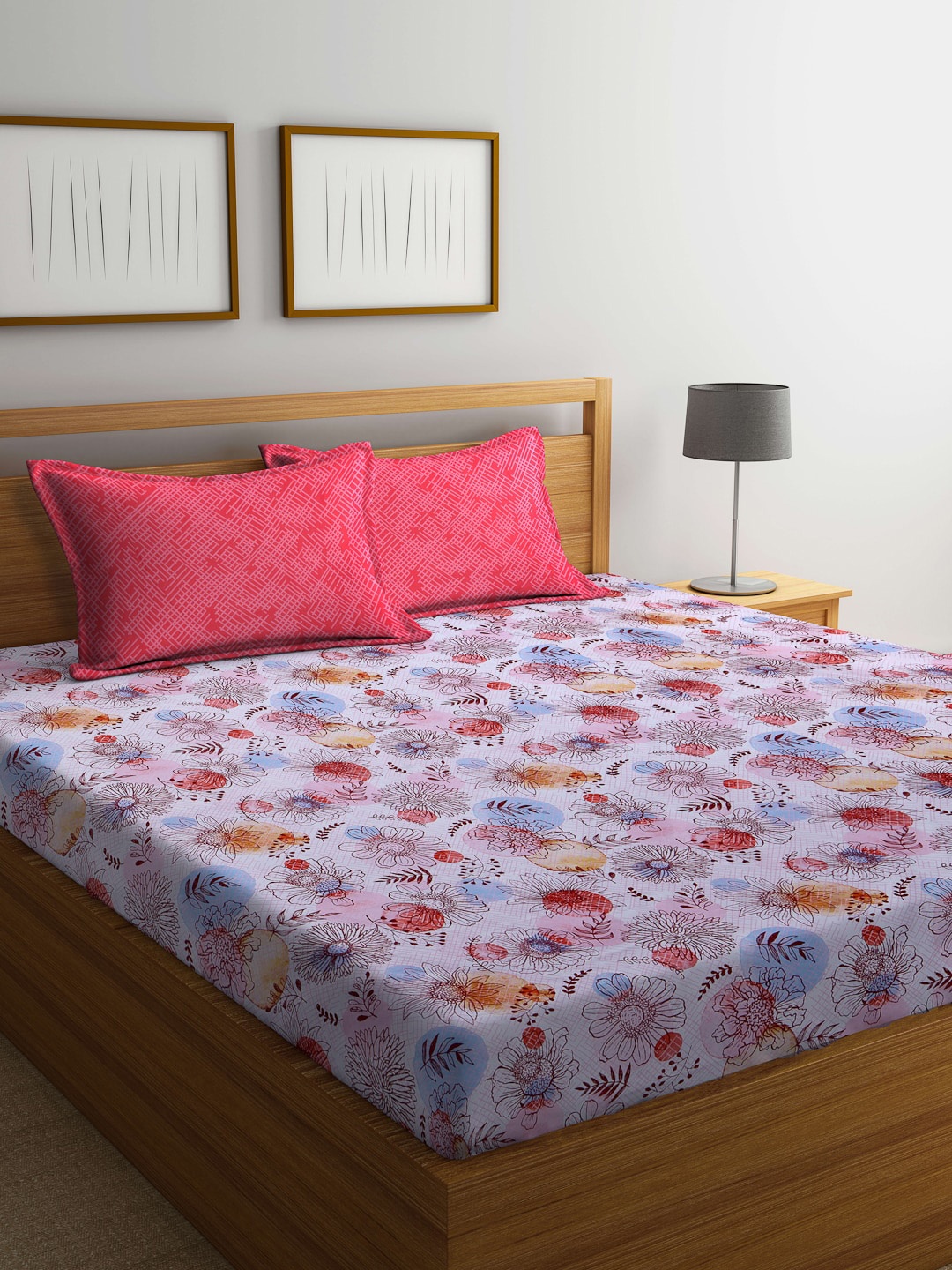 

BOMBAY DYEING Unisex Red Bedsheets