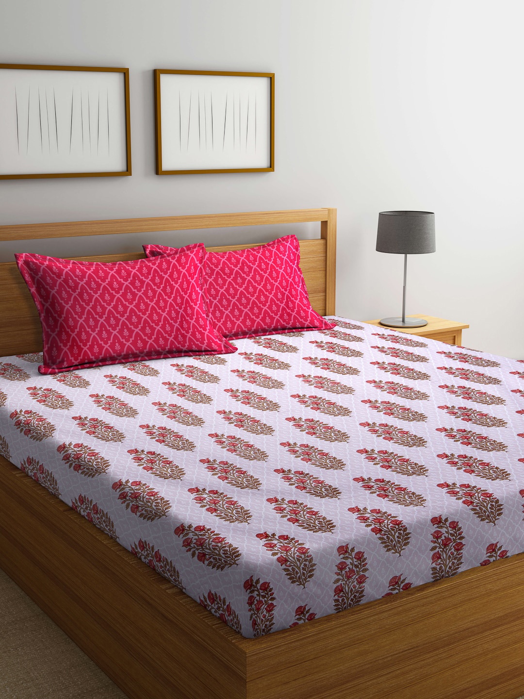 

BOMBAY DYEING Unisex Pink Bedsheets