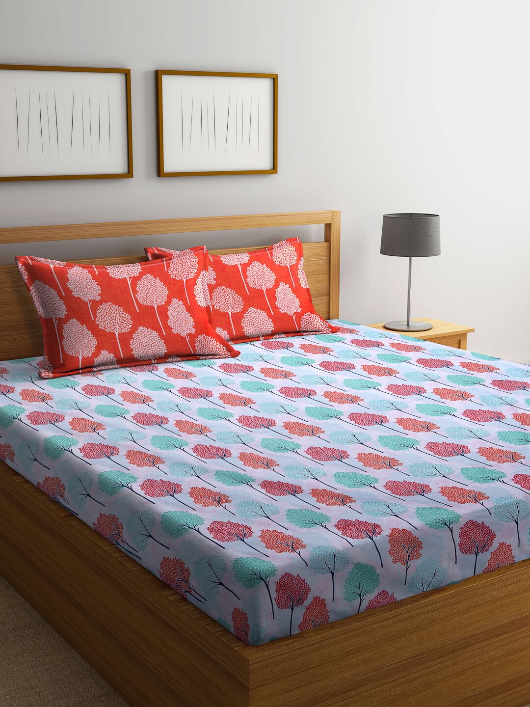 

BOMBAY DYEING Unisex Red Bedsheets