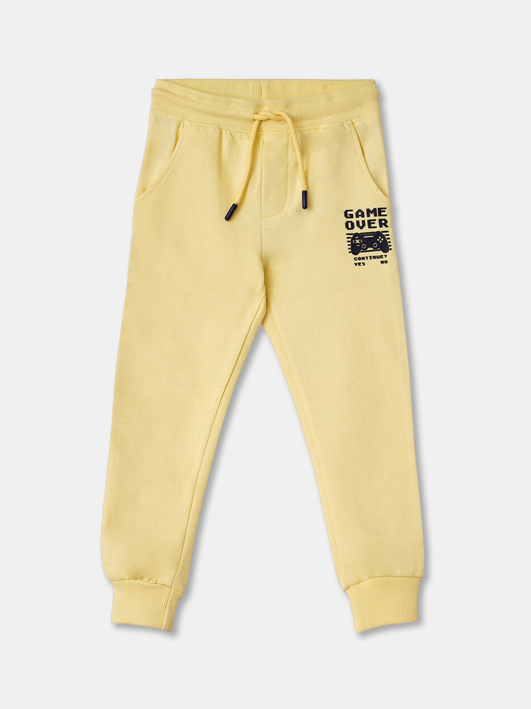

R&B Boys Yellow Solid Cotton Joggers