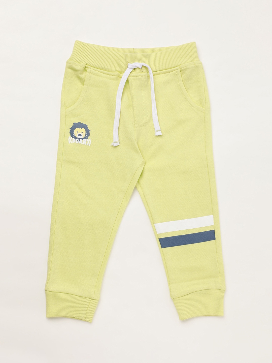 

R&B Boys Yellow Solid Cotton Joggers