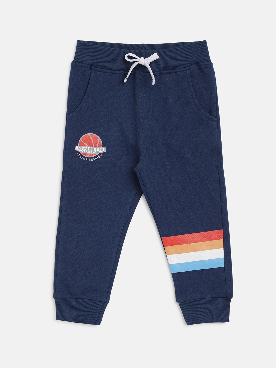 

R&B Boys Blue Solid Cotton Joggers