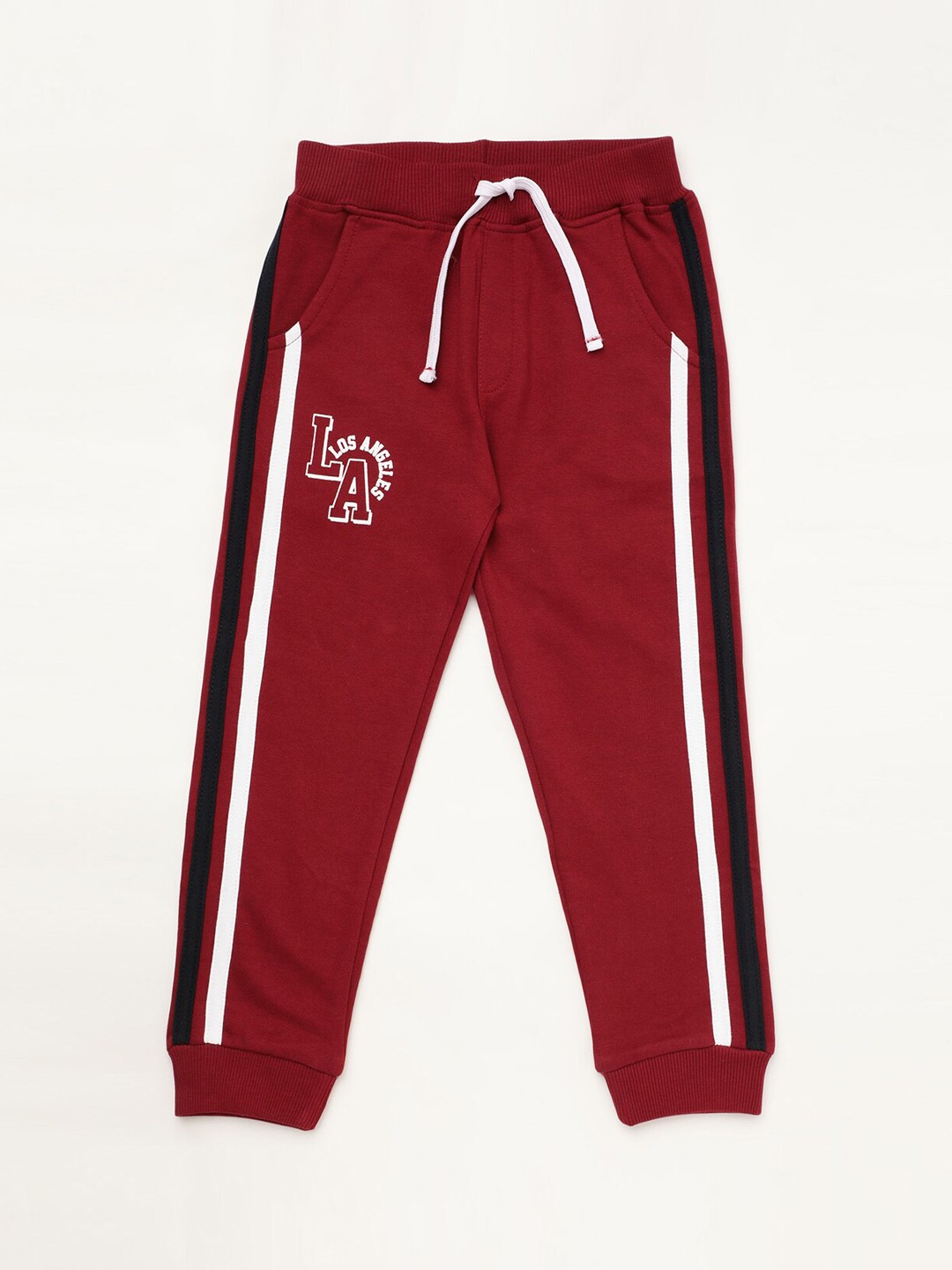 

R&B Boys Maroon Solid Cotton Joggers