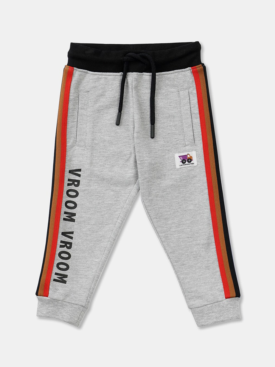 

R&B Infant Boys Grey Solid Pure Cotton Regular Fit Joggers Track Pants