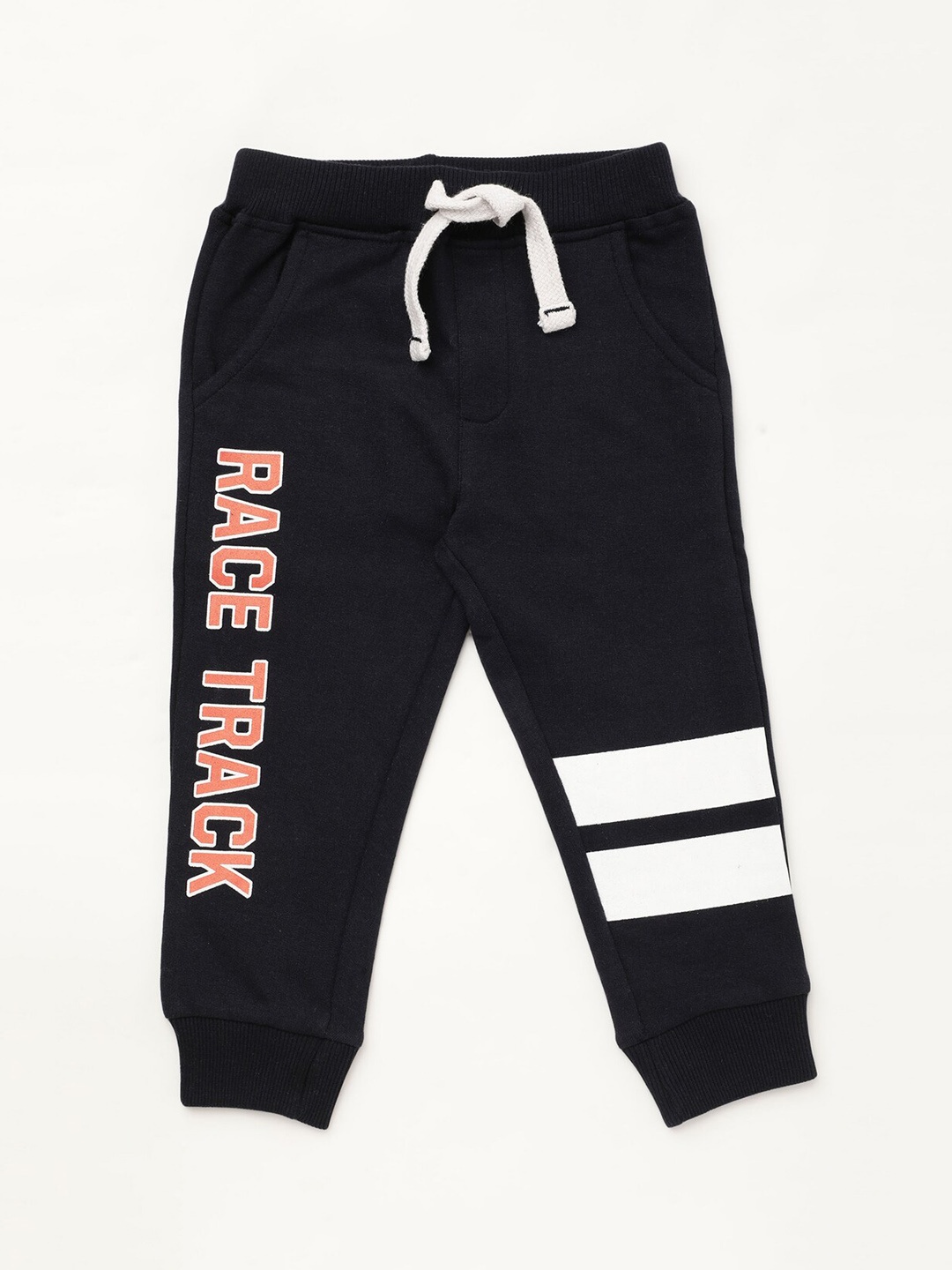 

R&B Boys Navy Blue & White Printed Joggers