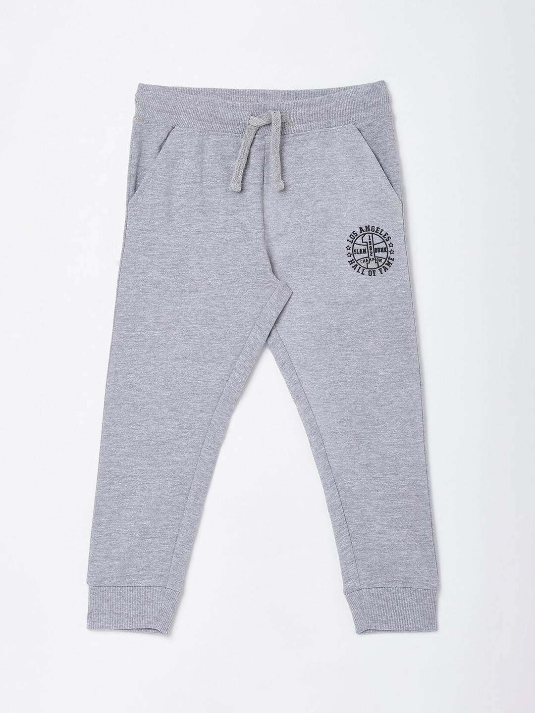 

R&B Boys Grey Solid Cotton Joggers