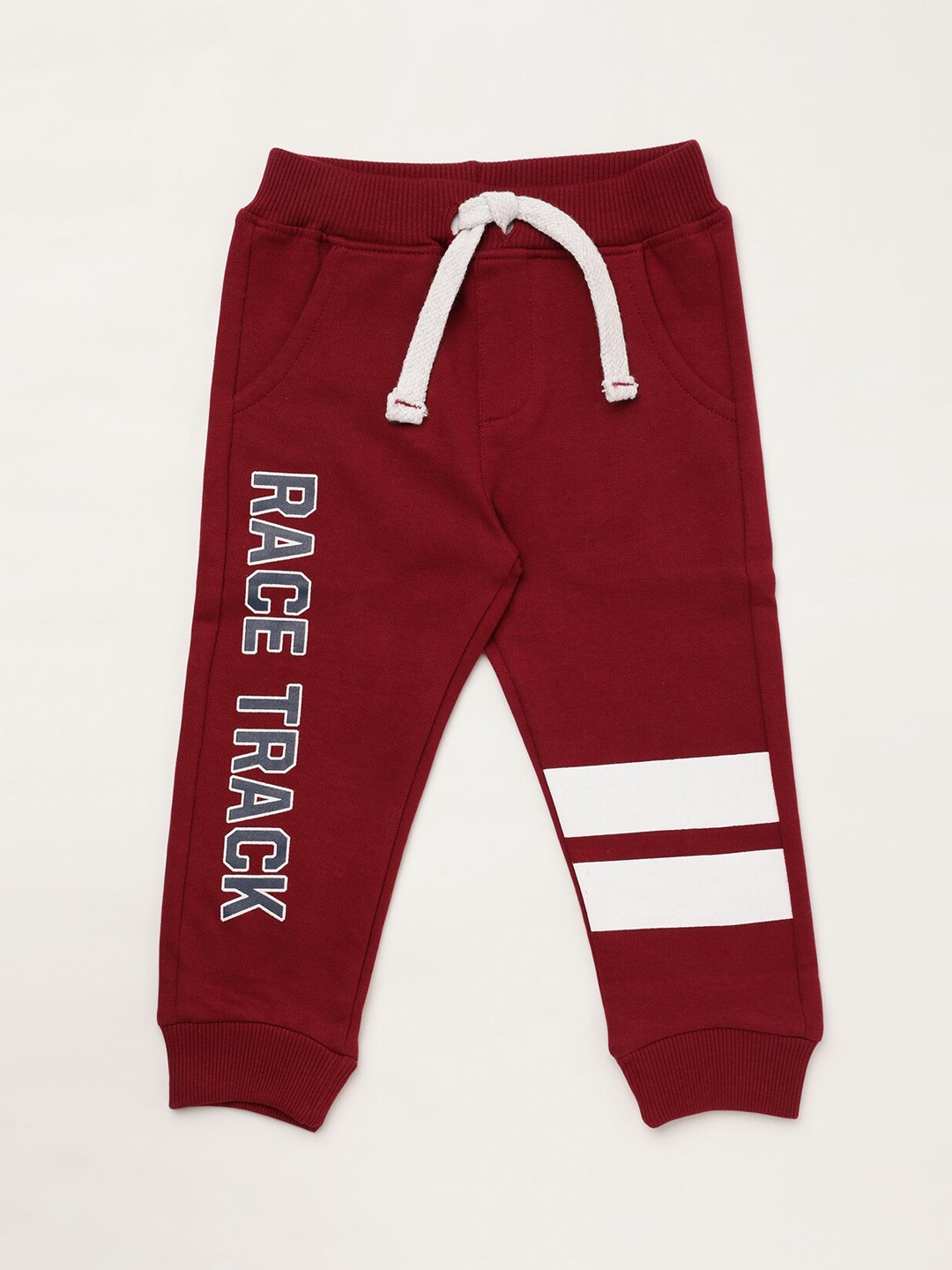 

R&B Boys Maroon Solid Cotton Joggers