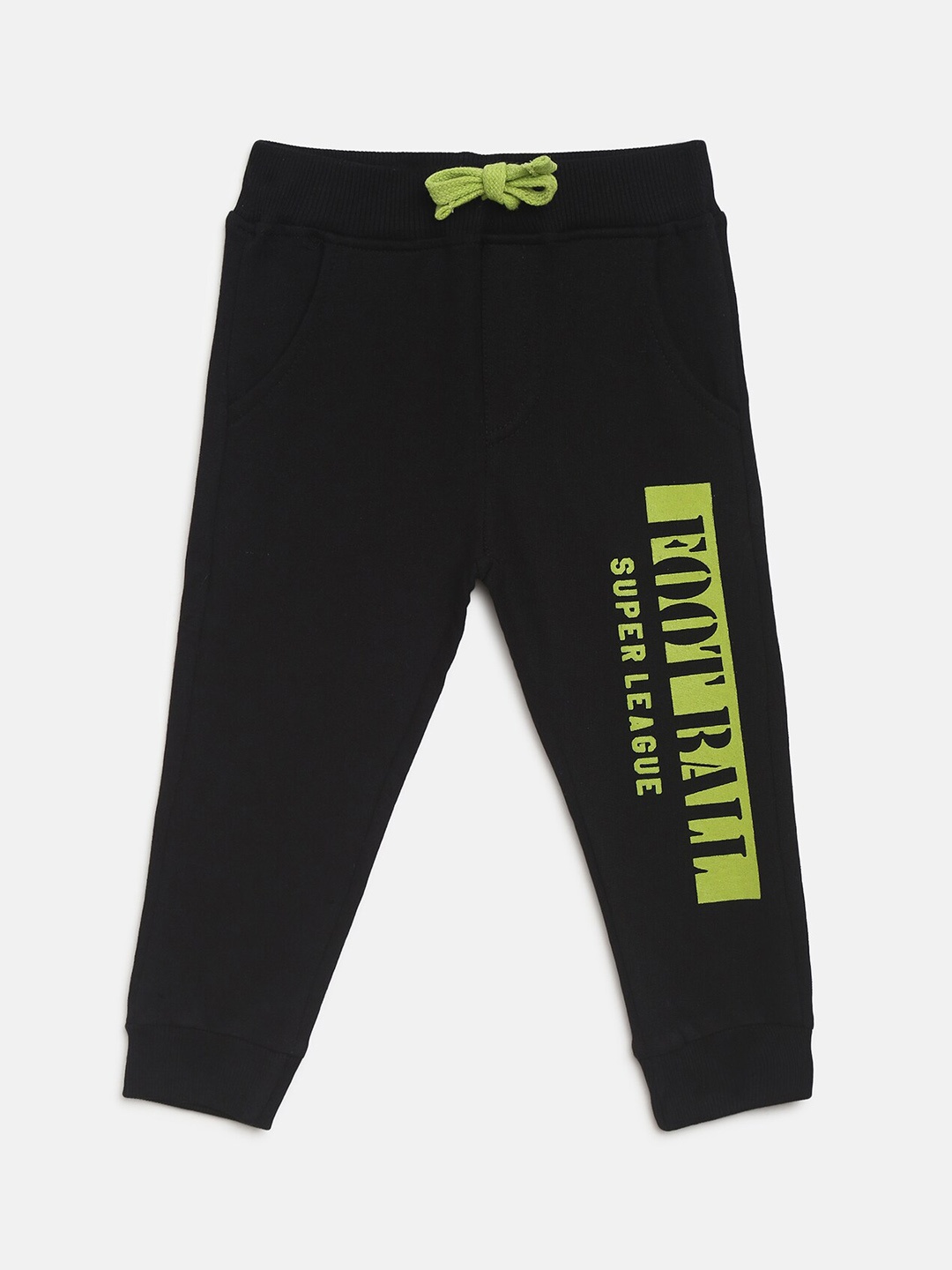 

R&B Boys Black Solid Cotton Joggers