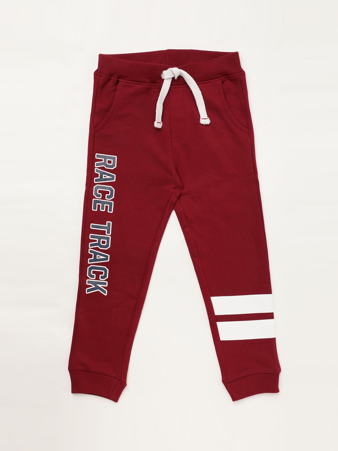

R&B Boys Maroon Solid Cotton Joggers