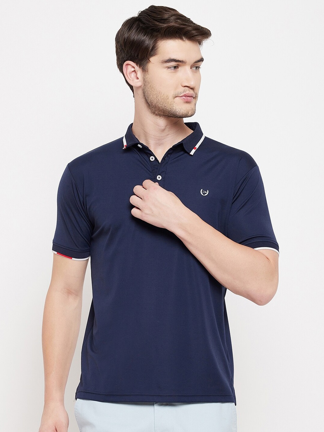 

Duke Men Blue Polo Collar T-shirt