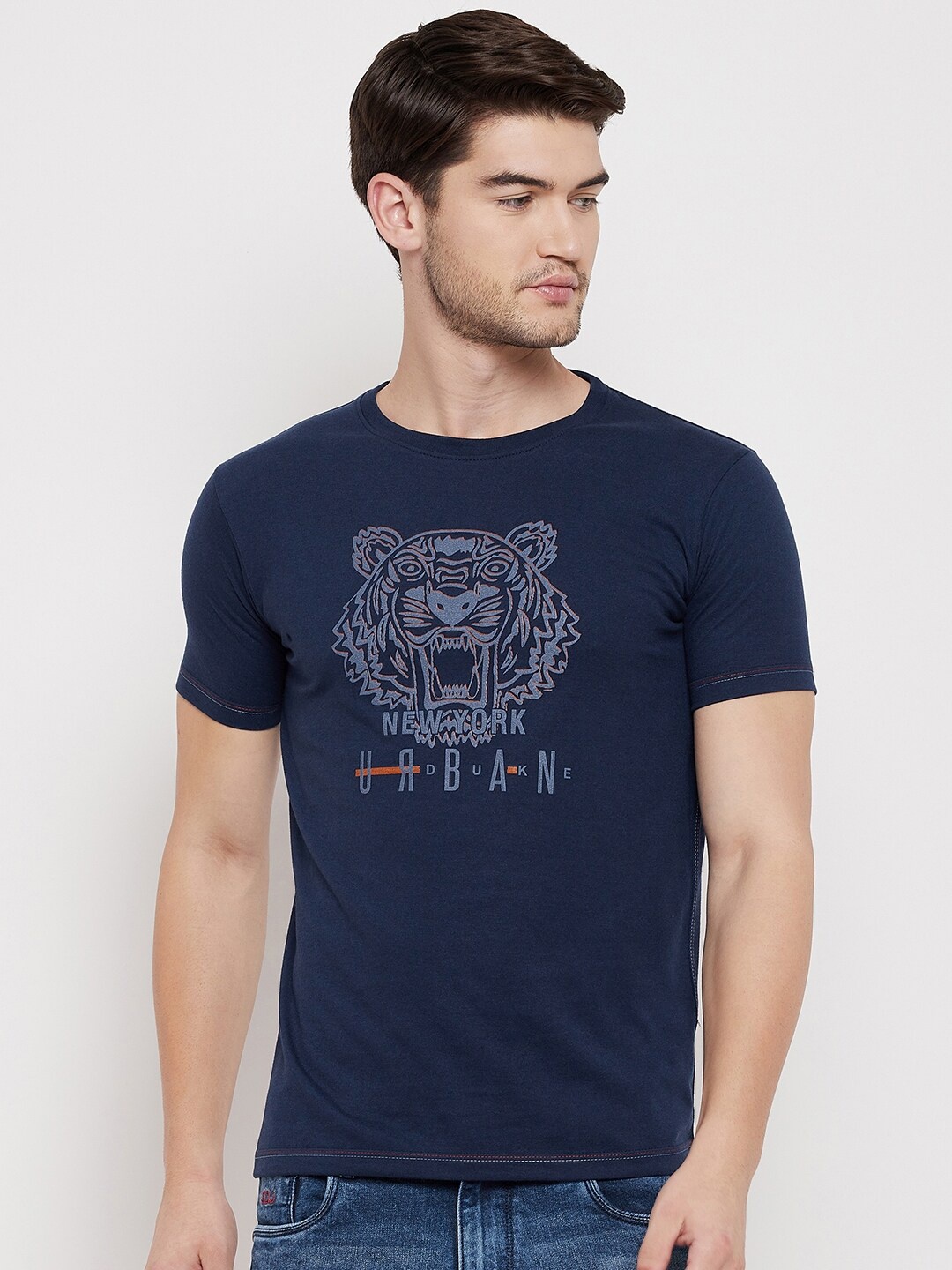 

Duke Men Blue & space cadet Typography Printed T-shirt