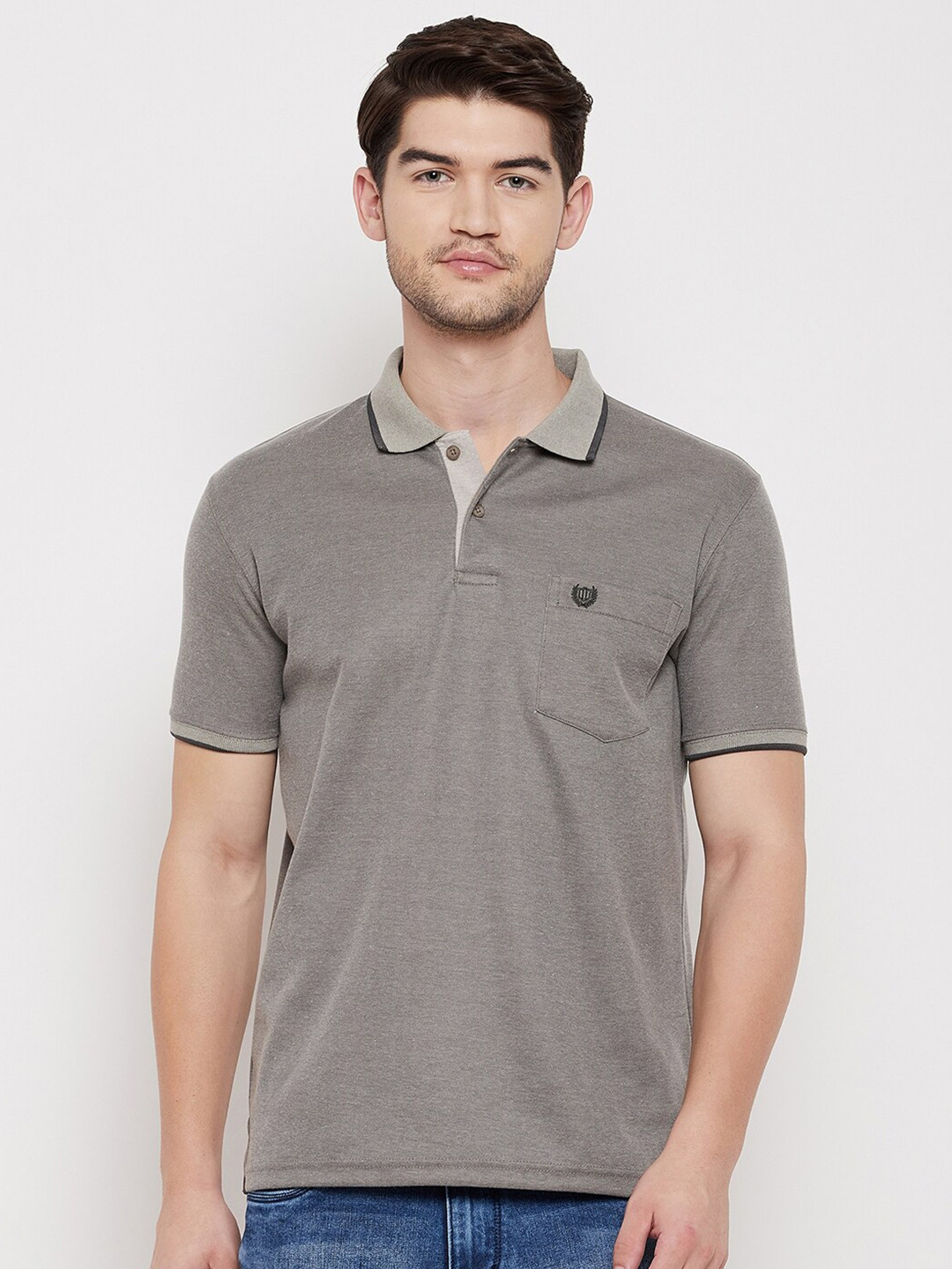 

Duke Men Brown Polo Collar T-shirt