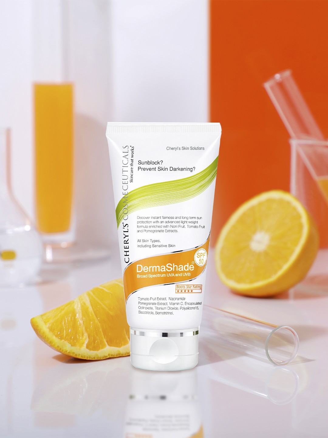 

Cheryls Cosmeceuticals DermaShade Sunblock SPF 50 with Vitamin C & Tomato - 50 g, White